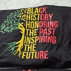 Black History Month - Black Graphic T-Shirt with Colorful Text